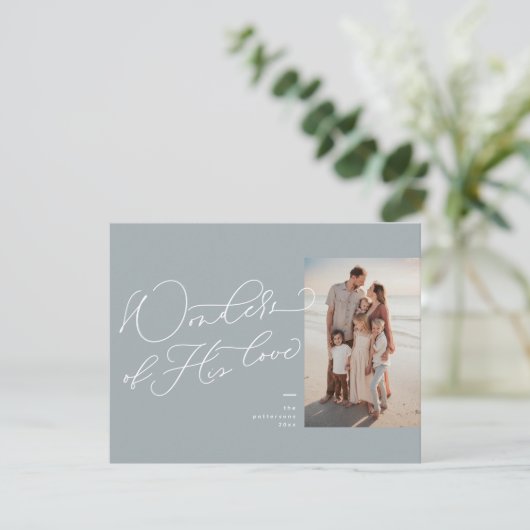 斜めスクリプト宗教的な休日の写真カード シーズンカード (スタンド正面)