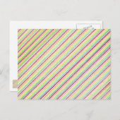 斜めストライプのカラフルはがき ポストカード (正面/裏面)