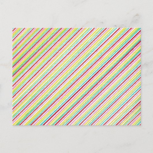 斜めストライプのカラフルはがき ポストカード (正面)