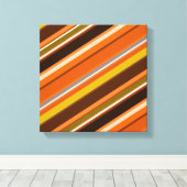 斜めストライプの色自然付き色 キャンバスプリント (インサイチュ (ウッドフロア))