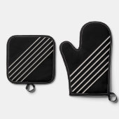 斜めストライプ 鍋つかみ&鍋敷きセット (正面)
