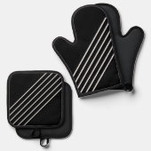斜めストライプ 鍋つかみ&鍋敷きセット (正面/裏面)