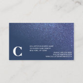 斜めスパークリーのネイビーブルーグリッターグラデーシグラデーションョン ロイヤリティカード (裏面)