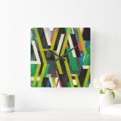 斜めスリップストリームパターン スクエア壁時計 (ホーム)