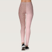 斜めバラ金ゴールド赤面ピンクグラデーショングラデーション レギンス (裏面)