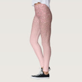斜めバラ金ゴールド赤面ピンクグラデーショングラデーション レギンス (左)