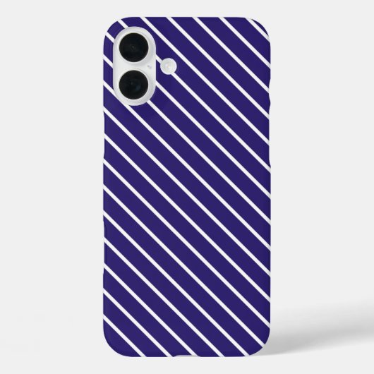 斜めピンストライプ – ネイビーブルーとホワイト Case-Mate iPhoneケース (裏面)