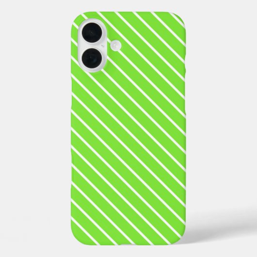 斜めピンストライプ – ライムグリーンと白 Case-Mate iPhoneケース (裏面)
