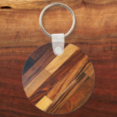 斜めフェイクの木製フローリング キーホルダー (正面)