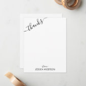 斜めモダンに描かれた可愛い黒いグ感謝していレート ノートカード (正面/裏面インサイチュ)