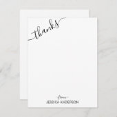 斜めモダンに描かれた可愛い黒いグ感謝していレート ノートカード (正面/裏面)