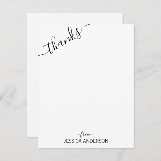 斜めモダンに描かれた可愛い黒いグ感謝していレート ノートカード (正面/裏面)