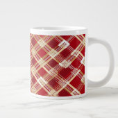 斜めモダンのプラ赤と白イド模様 ジャンボコーヒーマグカップ (右)