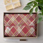 斜めモダンのプラ赤と白イド模様 薄葉紙 (ギフト)