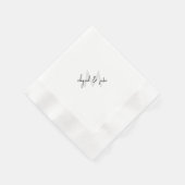 斜めモノグラムとカップル結婚の名前のコード 縁ありカクテルナプキン (角)