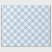 斜めライトブルーとホワイトプレイドパターン ラッピングペーパー (フラット)