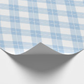斜めライトブルーとホワイトプレイドパターン ラッピングペーパー (角)