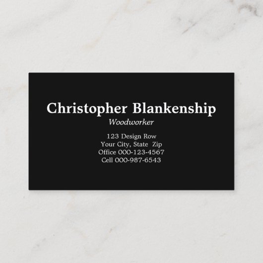 斜め仕上げ木工職業 名刺 (裏面)