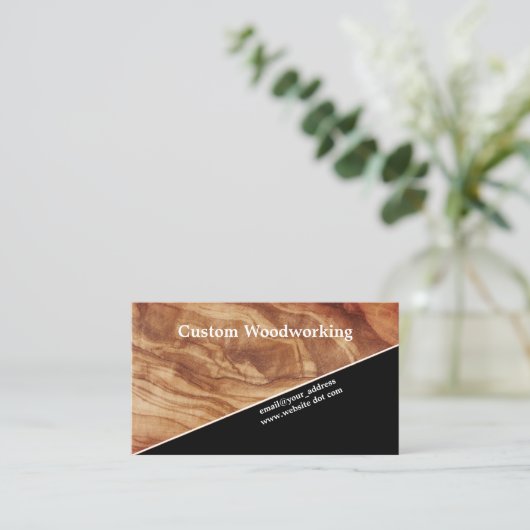 斜め仕上げ木工職業 名刺 (スタンド正面)