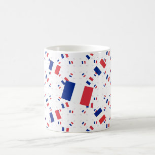 斜め多数の層のフランスの三色の旗 コーヒーマグカップ
