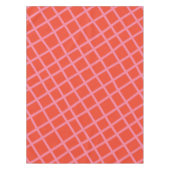 斜め市松模様にの抽象芸術線のパターン（赤） テーブルクロス (正面)