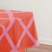 斜め市松模様にの抽象芸術線のパターン（赤） テーブルクロス (インサイチュ)