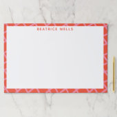 斜め市松模様にの抽象芸術線のパターン（赤） ペーパーパッド (インサイチュ)