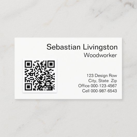 斜め木工前面QRコードプロフェッショナル 名刺 (裏面)