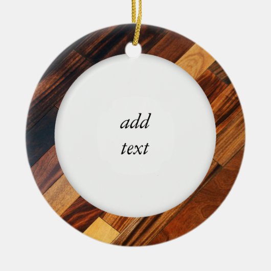 斜め木製フローリングイメージ セラミックオーナメント (正面)