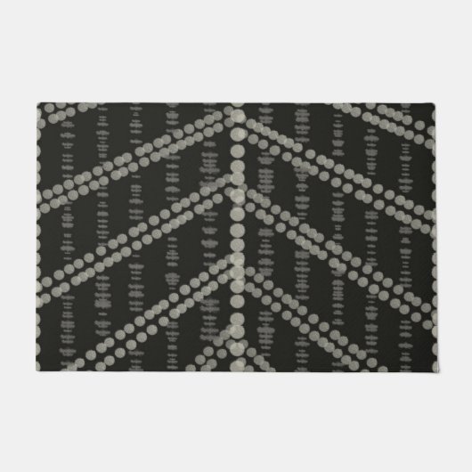 斜め横向き灰色がかった斑点(ドット) ドアマット (正面)