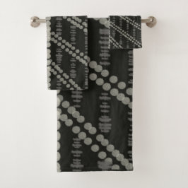 斜め横向き灰色がかった斑点（ドット） バスタオルセット