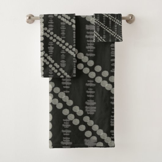 斜め横向き灰色がかった斑点(ドット) バスタオルセット (インサイチュ)