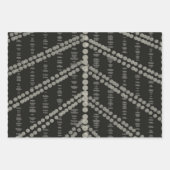 斜め横向き灰色がかった斑点（ドット） ラッピングペーパーシート (正面3)