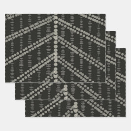 斜め横向き灰色がかった斑点（ドット） ラッピングペーパーシート