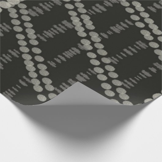 斜め横向き灰色がかった斑点(ドット) ラッピングペーパー (角)