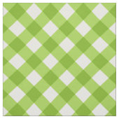 斜め白/緑のギンガム模様織物 ファブリック (見本)
