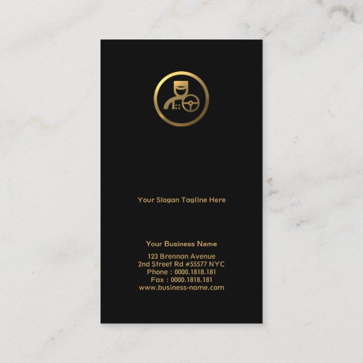 斜め素晴らし金ゴールドフストライプレーム運転手 名刺 (裏面)