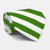 斜め緑ストライプの色カスタム付き ネクタイ (ロール)