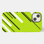 斜め線 - ライムグリーン iPhoneケース (裏面横)