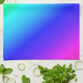 斜め虹のグラデーション青から緑 キッチンタオル (折り畳み)