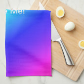 斜め虹のグラデーション青から緑 キッチンタオル (四つ折り)