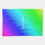 斜め虹のグラデーション青から緑 キッチンタオル (横)