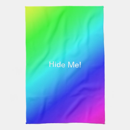 斜め虹のグラデーション青から緑 キッチンタオル (縦)