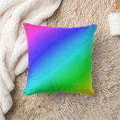 斜め虹のグラデーション青から緑 クッション (ブランケット)