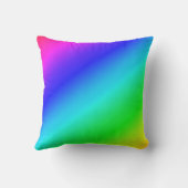 斜め虹のグラデーション青から緑 クッション (裏面)
