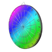 斜め虹のグラデーション青から緑 ダーツボード (正面右)