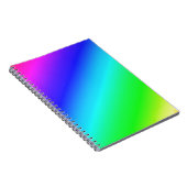 斜め虹のグラデーション青から緑 ノートブック (右側)