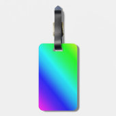 斜め虹のグラデーション青から緑 ラゲッジタグ (裏面縦)
