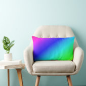 斜め虹のグラデーション青から緑 ランバークッション (椅子)