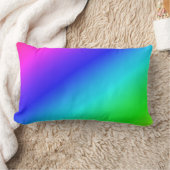 斜め虹のグラデーション青から緑 ランバークッション (ブランケット)